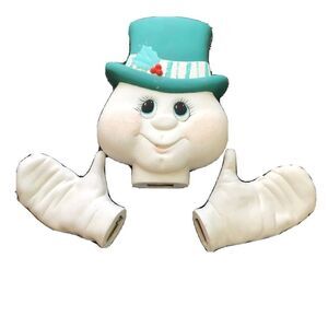 Handmade Ceramic Mold 3-piece Snowman Christmas Decor Head Mitten Winter Holiday